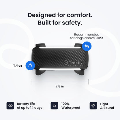 Smart Dog GPS Tracker | Live Pet Tracker with Virtual Fence | Vital Signs Monitoring of Heart & Respiratory Rate | Bark Monitoring | Dog Collar Attachment (Black)