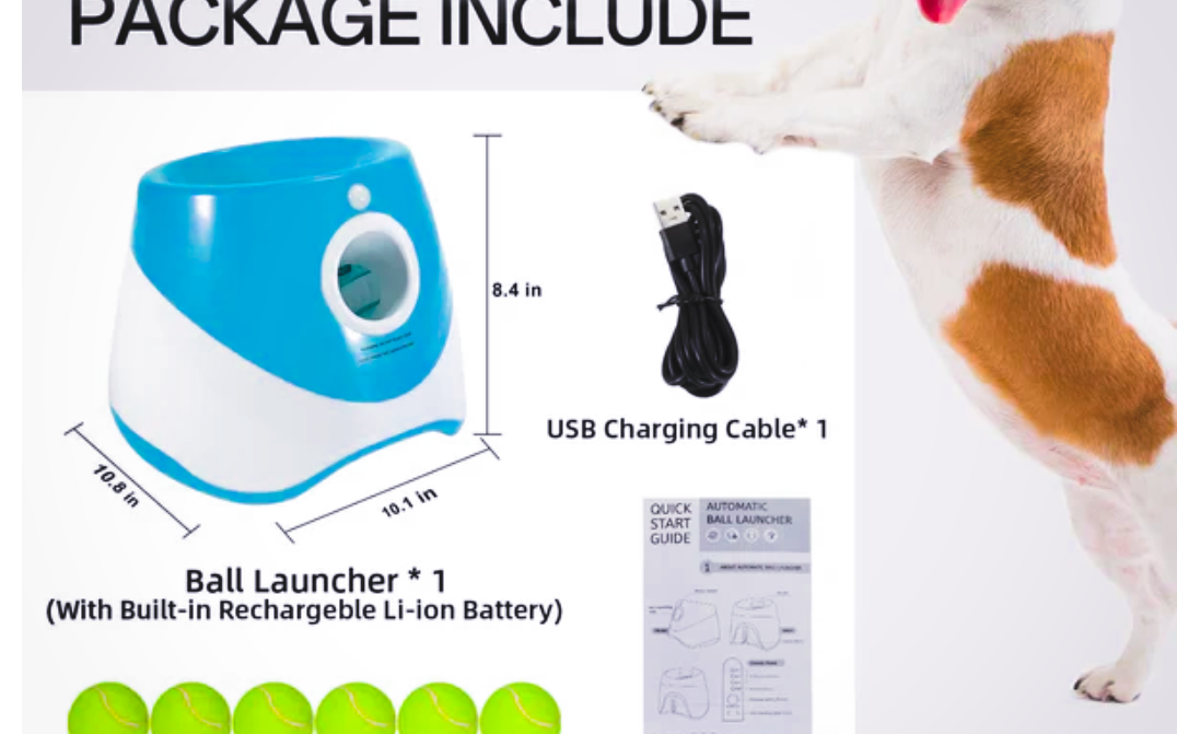 Automatic Ball  Launcher Machine-  Hands Free System with 3 Distance Levels