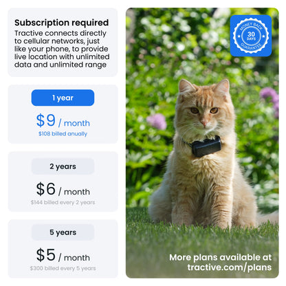 Cat Mini GPS Tracker with Activity Monitoring, Fits Any Collar (Dark Blue)