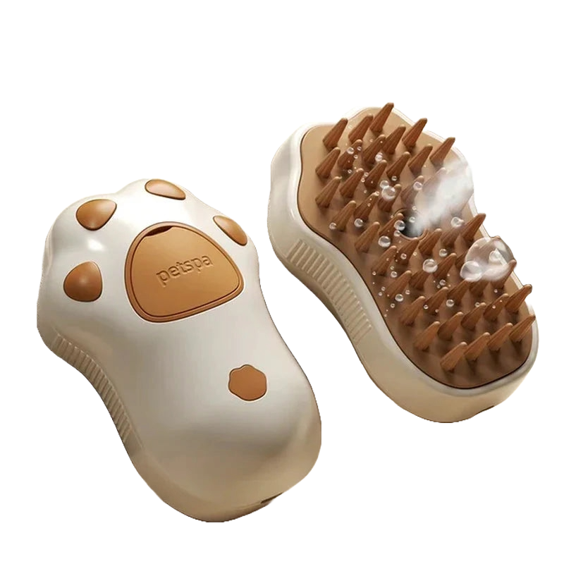 3-in-1 Electric Steam Pet Brush – Cat & Dog Grooming Comb with Spray